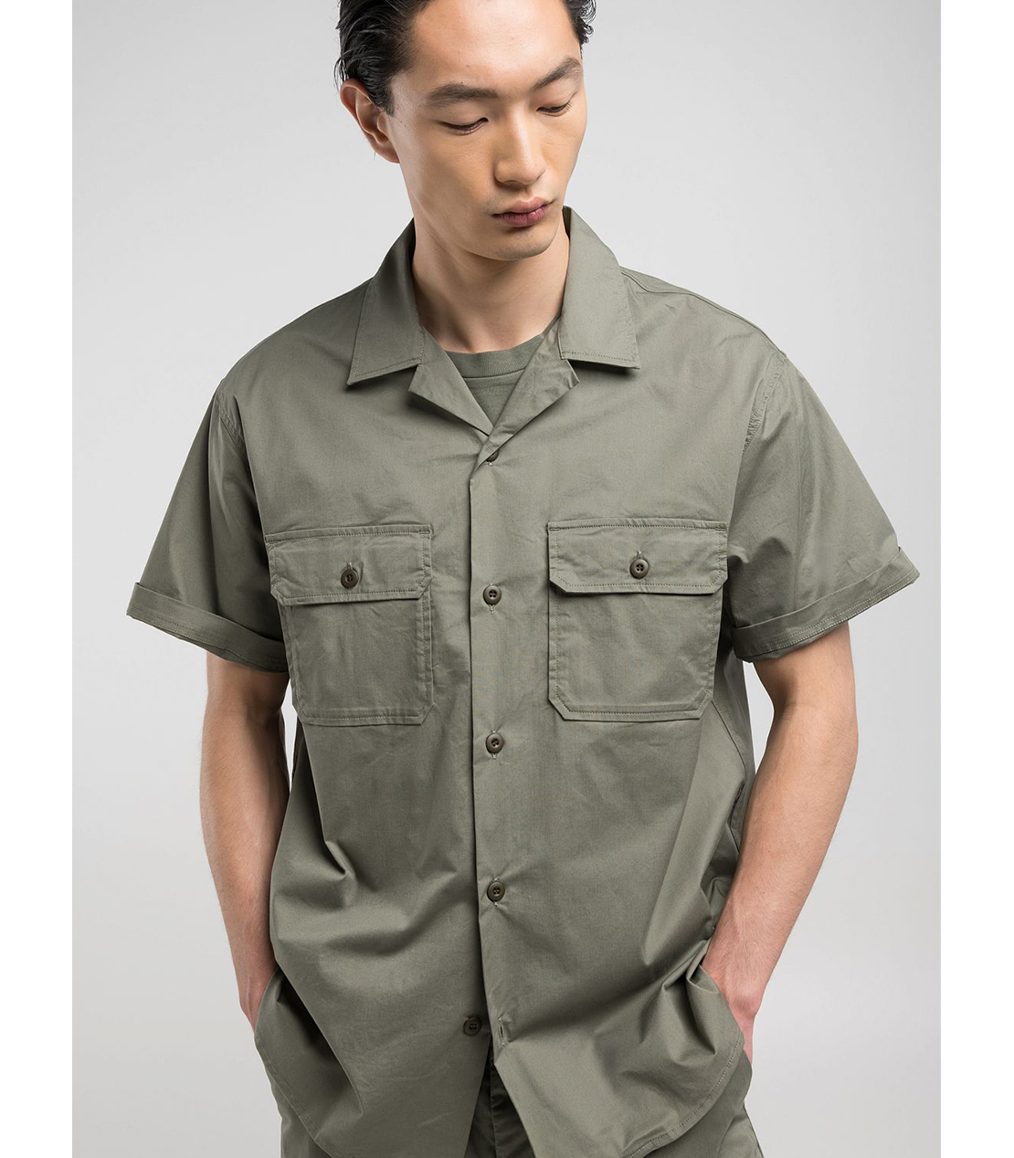 ストレッチコットンツイルボーリングシャツ 詳細画像 ミリタリー 5